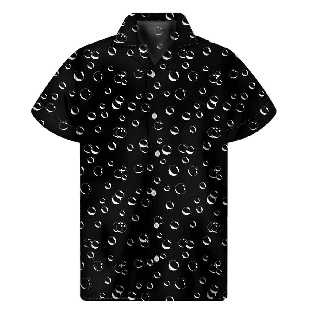 Black And White Bubble Pattern Print Men's Short Sleeve Shirt