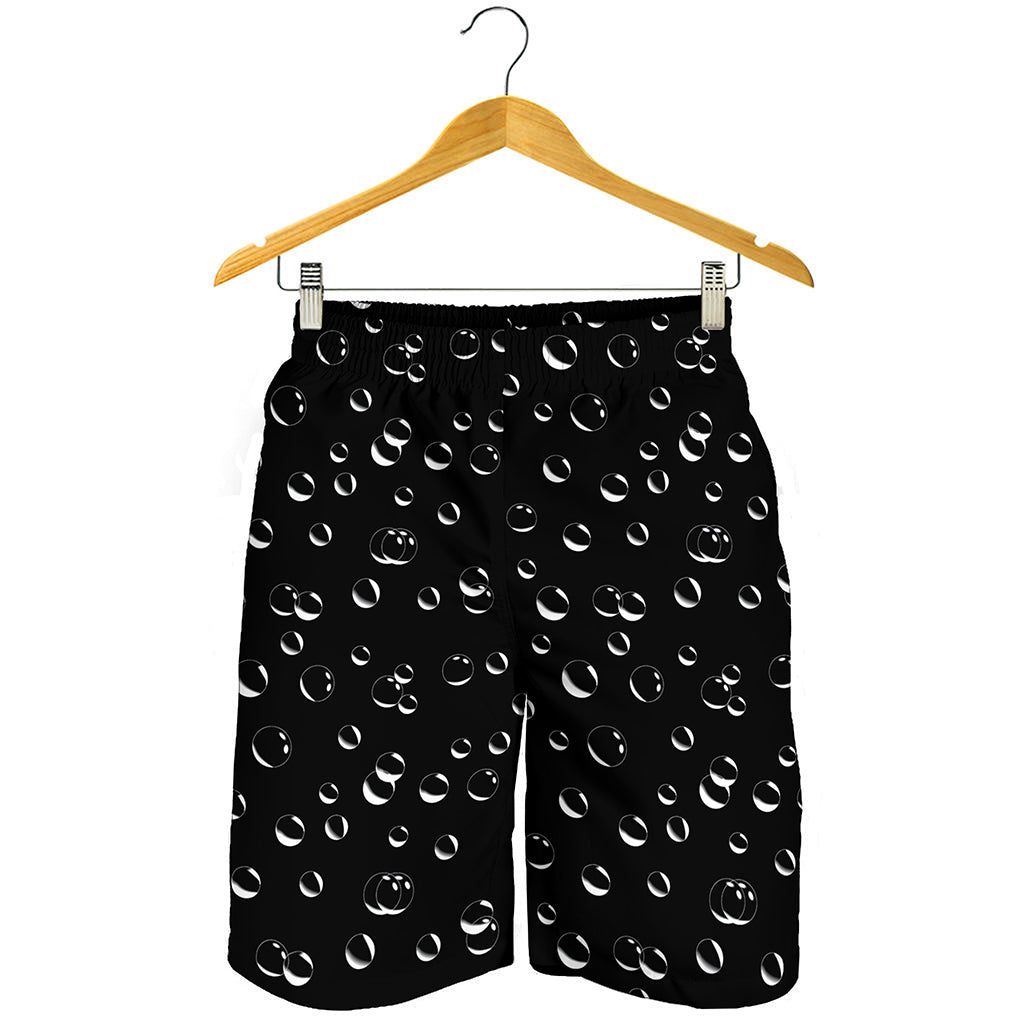 Black And White Bubble Pattern Print Men's Shorts