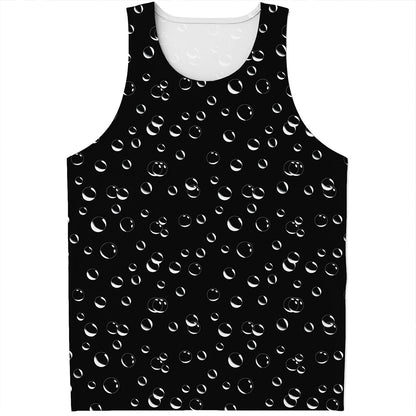Black And White Bubble Pattern Print Men's Tank Top