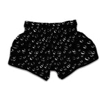 Black And White Bubble Pattern Print Muay Thai Boxing Shorts