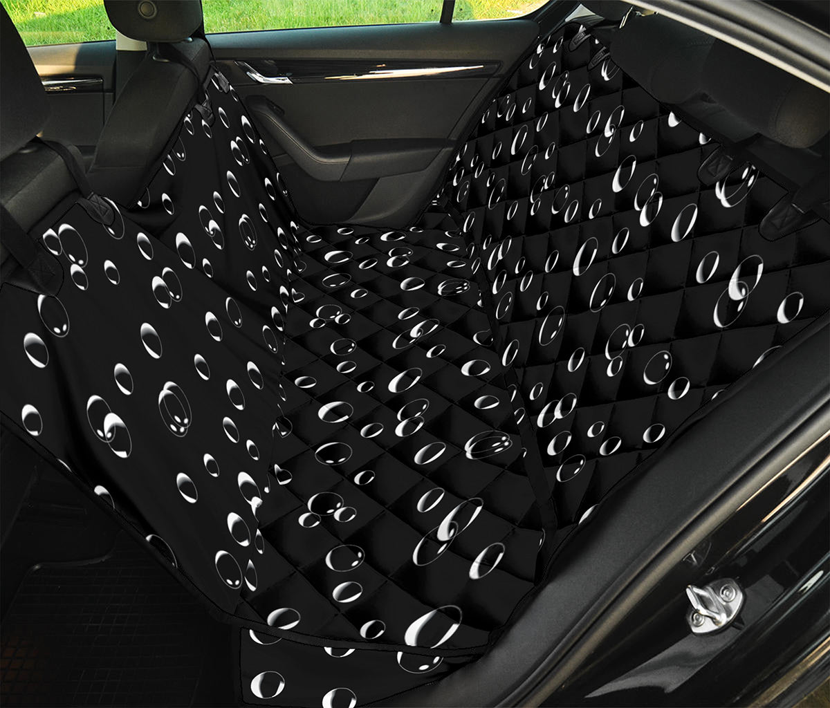 Black And White Bubble Pattern Print Pet Car Back Seat Cover