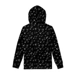 Black And White Bubble Pattern Print Pullover Hoodie