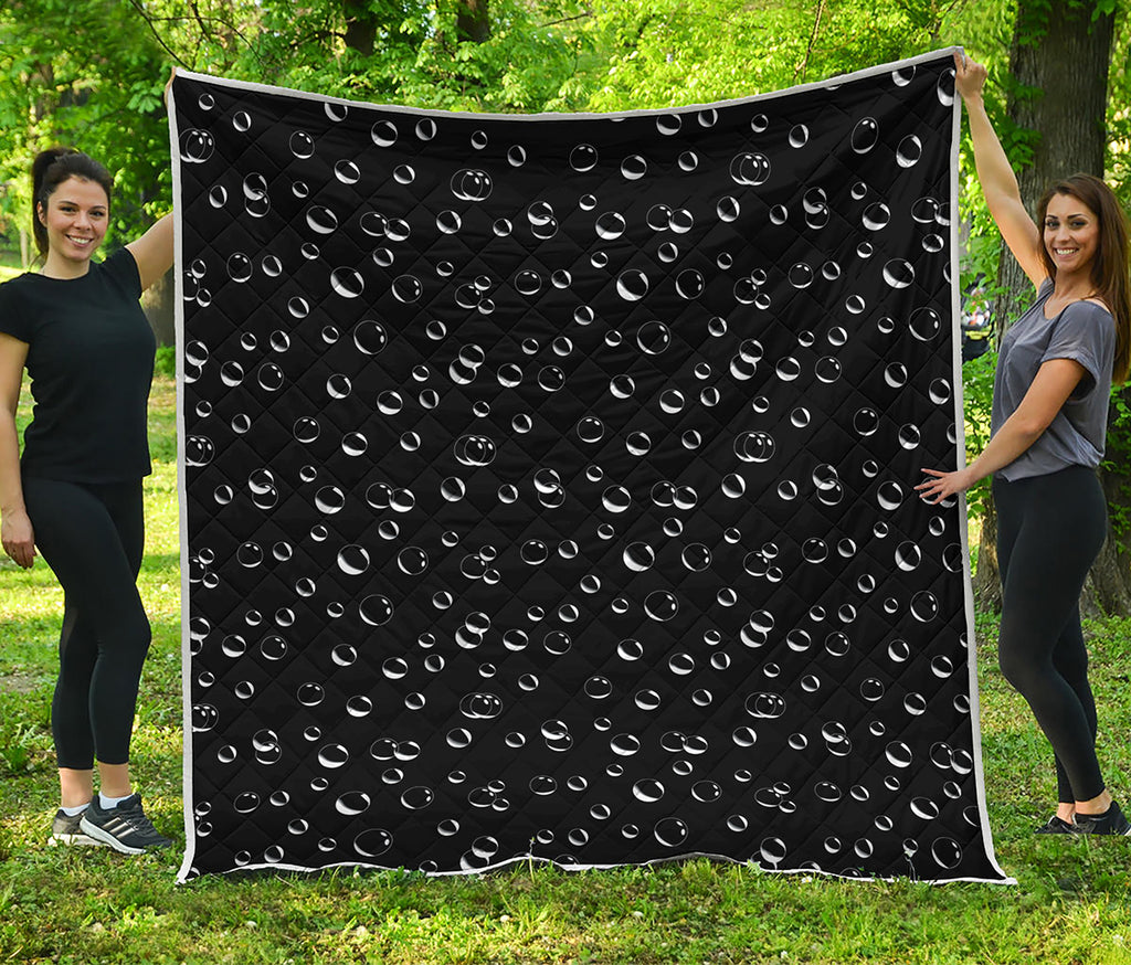 Black And White Bubble Pattern Print Quilt