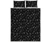 Black And White Bubble Pattern Print Quilt Bed Set