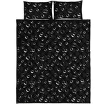 Black And White Bubble Pattern Print Quilt Bed Set