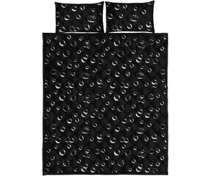 Black And White Bubble Pattern Print Quilt Bed Set