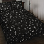 Black And White Bubble Pattern Print Quilt Bed Set