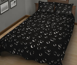 Black And White Bubble Pattern Print Quilt Bed Set