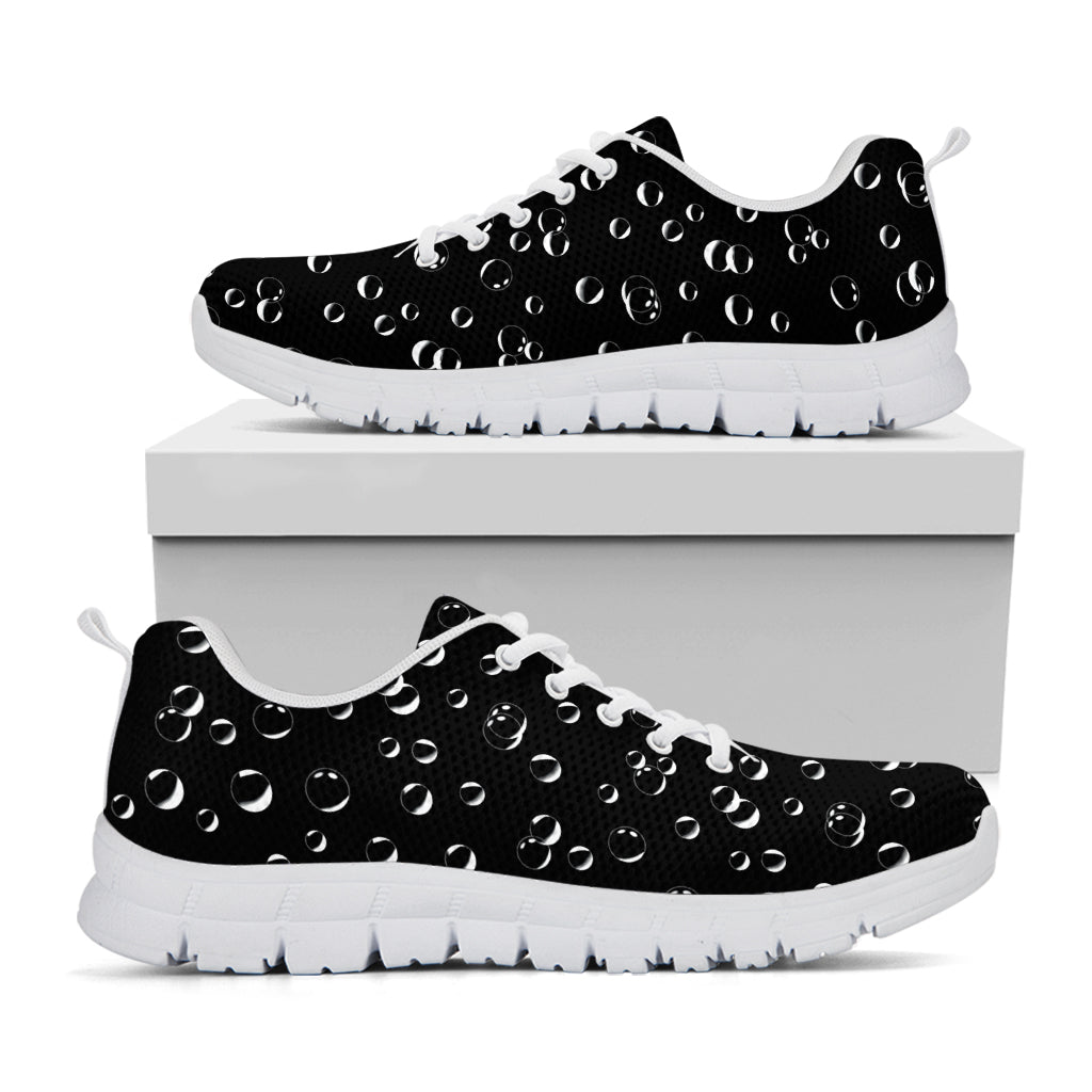 Black And White Bubble Pattern Print White Sneakers