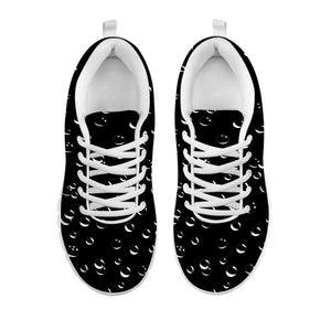 Black And White Bubble Pattern Print White Sneakers