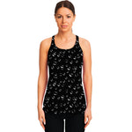 Black And White Bubble Pattern Print Women's Racerback Tank Top