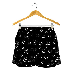 Black And White Bubble Pattern Print Women's Shorts