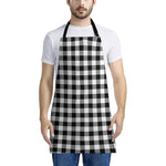 Black And White Buffalo Plaid Print Apron