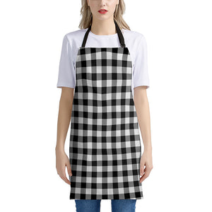 Black And White Buffalo Plaid Print Apron