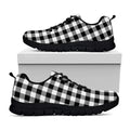Black And White Buffalo Plaid Print Black Running Shoes