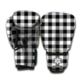 Black And White Buffalo Plaid Print Boxing Gloves