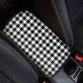 Black And White Buffalo Plaid Print Car Center Console Cover