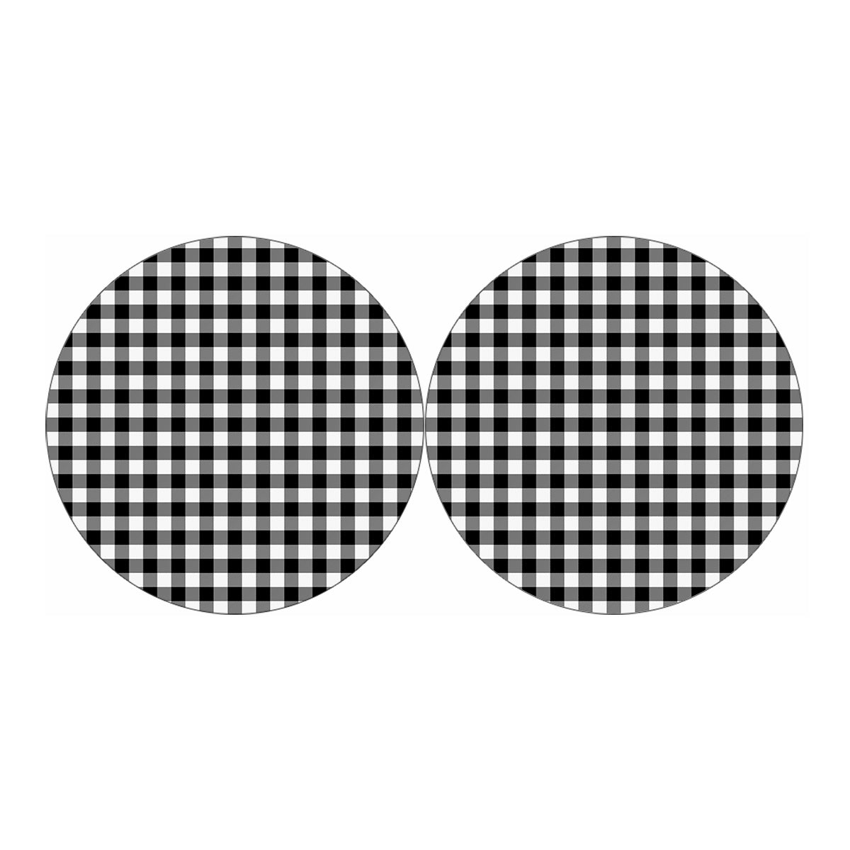 Black And White Buffalo Plaid Print Car Coasters