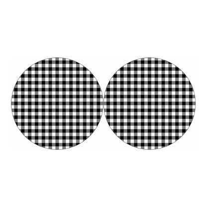 Black And White Buffalo Plaid Print Car Coasters