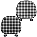 Black And White Buffalo Plaid Print Car Headrest Covers