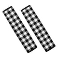 Black And White Buffalo Plaid Print Car Seat Belt Covers