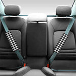 Black And White Buffalo Plaid Print Car Seat Belt Covers