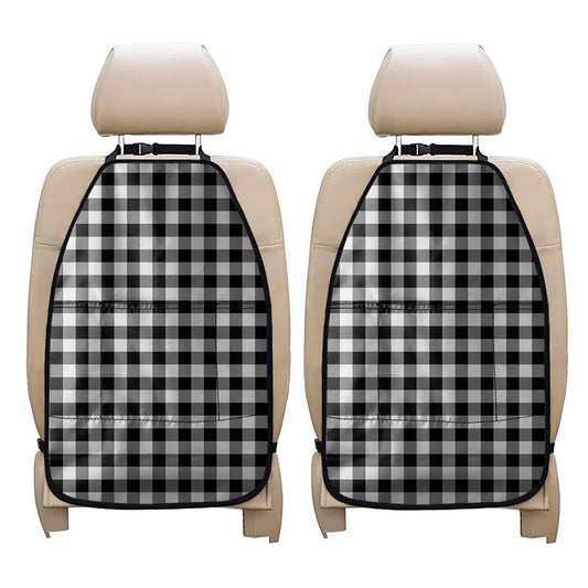 Black And White Buffalo Plaid Print Car Seat Organizers