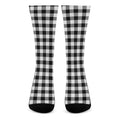 Black And White Buffalo Plaid Print Crew Socks