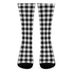 Black And White Buffalo Plaid Print Crew Socks