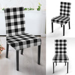 Black And White Buffalo Plaid Print Dining Chair Slipcover