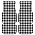 Black And White Buffalo Plaid Print Front and Back Car Floor Mats