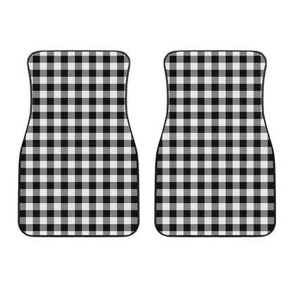 Black And White Buffalo Plaid Print Front Car Floor Mats