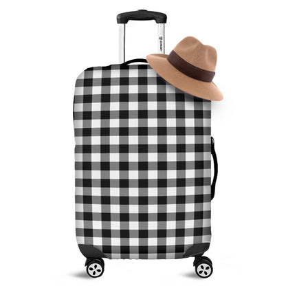 Black And White Buffalo Plaid Print Luggage Cover