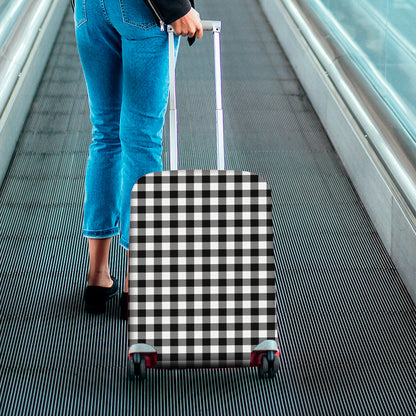 Black And White Buffalo Plaid Print Luggage Cover