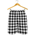 Black And White Buffalo Plaid Print Men's Shorts