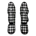 Black And White Buffalo Plaid Print Muay Thai Shin Guards