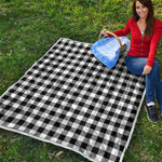 Black And White Buffalo Plaid Print Quilt