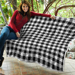Black And White Buffalo Plaid Print Quilt