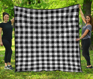 Black And White Buffalo Plaid Print Quilt