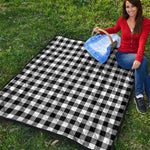 Black And White Buffalo Plaid Print Quilt