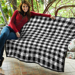 Black And White Buffalo Plaid Print Quilt