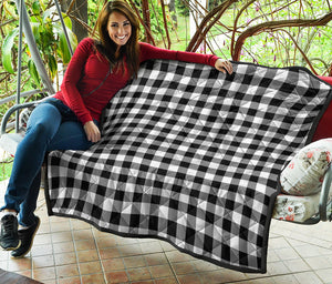 Black And White Buffalo Plaid Print Quilt