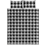 Black And White Buffalo Plaid Print Quilt Bed Set
