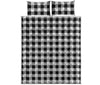 Black And White Buffalo Plaid Print Quilt Bed Set