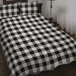Black And White Buffalo Plaid Print Quilt Bed Set