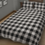 Black And White Buffalo Plaid Print Quilt Bed Set