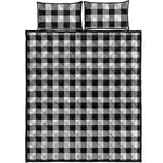 Black And White Buffalo Plaid Print Quilt Bed Set