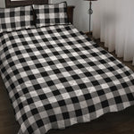 Black And White Buffalo Plaid Print Quilt Bed Set