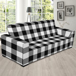 Black And White Buffalo Plaid Print Sofa Slipcover