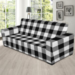 Black And White Buffalo Plaid Print Sofa Slipcover